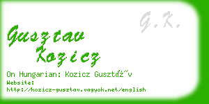 gusztav kozicz business card